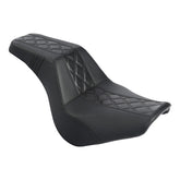 C.C. RIDER Softail Step Up Seat 2 up Seat Lattice Stitching For Softail Standard Street Bob FXBB Standard FXST, 2018-2025